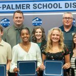 Above: The following D38 high school students earned 2025 Rotary Champions Medallion Awards for excellence in academics, athletics, and community service:
Boys Lacrosse - Riley McCrory – Lewis-Palmer
Girls Basketball - Hannah Wagner – Lewis-Palmer
Boys Soccer - Coleson Kovacs - Palmer Ridge
Girls Volleyball - Lauren Clawson - Palmer Ridge
Gymnastics - Braelyn Marr - Palmer Ridge
Spirit - Hannah Lawrence - Palmer Ridge
Boys Tennis - Connick Goodwin - Palmer Ridge
Girls Lacrosse - Amara Langstaff - Palmer Ridge
Goodwin and Langstaff earned the program’s top honor—Athlete of the Year—as the top male and female nominees. Each received a $10,000 scholarship. Since 1985, the program has awarded more than $350,000 in scholarships. From left in the back are Rotary Champions board member Christy Smith, Lewis-Palmer High School Principal Jeff Zick, Palmer Ridge Athletic Director Lance McCorkle, and Rotary Champions board member Owen Schoolsky. From left in front are Goodwin, Kovacs, Langstaff, Wagner, Board President Tiffiney Upchurch and PRHS Principal Dr. Adam Frank. Photo by James Howald.