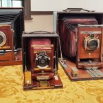 Above: Vintage wooden box cameras were on display courtesy of Bob Smith, Vintage Cameras. Photo by Diane Kokes