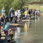 Above : A record number of young anglers turned out for the Tri-Lakes Lions Club Kids Fishing Derby at Palmer Lake on June 7. Lions Club volunteer Jim Hazuka says 352 children, ages 4 to 14, cast their lines into Palmer Lake. The winner in the 4-to-7-year-old category was Leo Kobeisi (below left photo), who caught a 13.5-inch fish. Among kids 8 to 11, the winner was Noomi Reiss (below middle photo). The top three finishers in that category all caught fish measuring 13.5 inches. A ticket was picked out of a hat to break the tie and name Noomi the winner. In the 12-to-14-year-old category, the winner was McKenzie Fribbs (below right photo), whose winning catch measured 12 7/8 inches. All the victors received a fishing rod, tackle box, hat and a gift card. Photo by Michael Weinfeld.