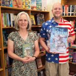 Right: Covered Treasures Bookstore on Second Street in Monument hosted two authors for book signings on July 25. Both authors have written series for children. Nick Ishko, who lives in Monument, has written a series about Little John, The Little John Chronicles, that follows the character before he became part of Robin Hood’s band of merry men in Sherwood Forest. Gabriele Ewerts is also a children’s book author whose series of four books involve Sophie on her “portal” journeys. She also writes poetry and music. These children’s series are available at Covered Treasures. Photo by Steve Pate